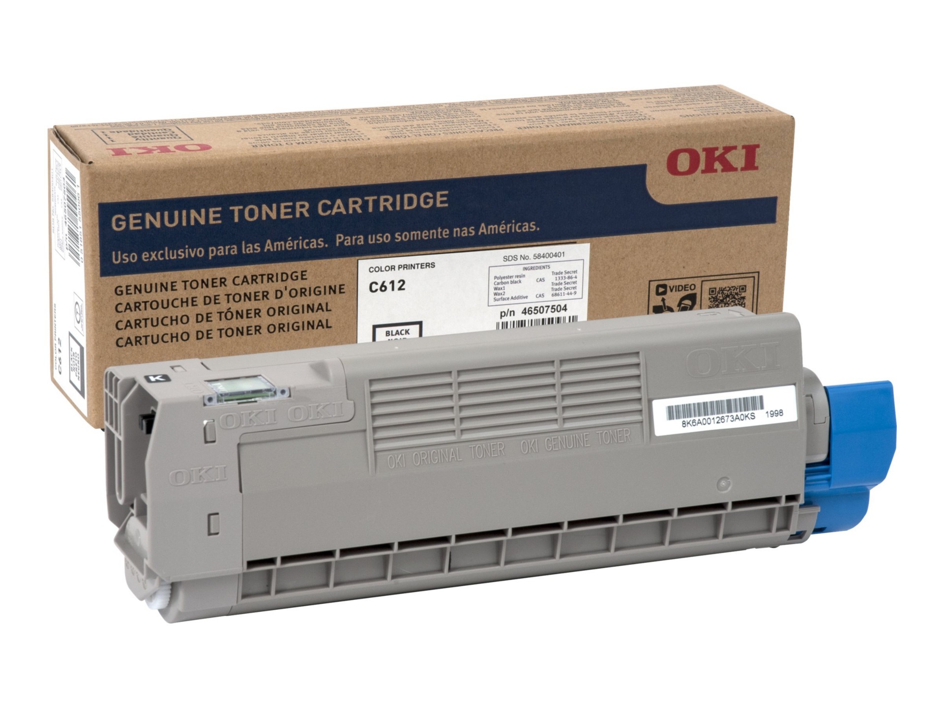 OKI 8K BLACK TONER ISO FOR C612