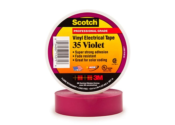 3M 3/4"x66' Color Coding Electrical Tape - Violet