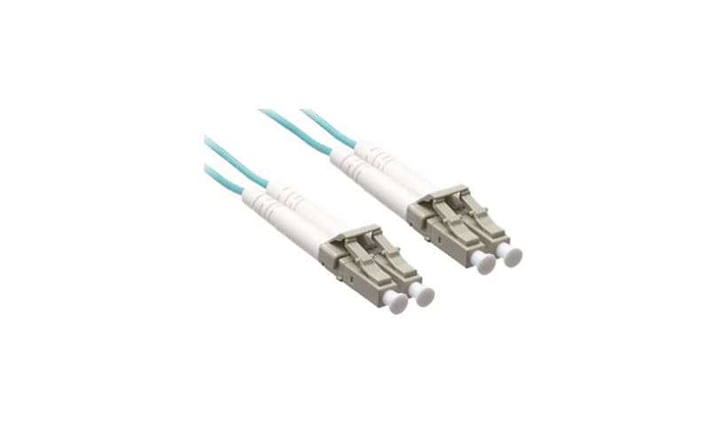 Axiom LC-LC Multimode Duplex OM4 50/125 Fiber Optic Cable - 12m - Aqua - pa