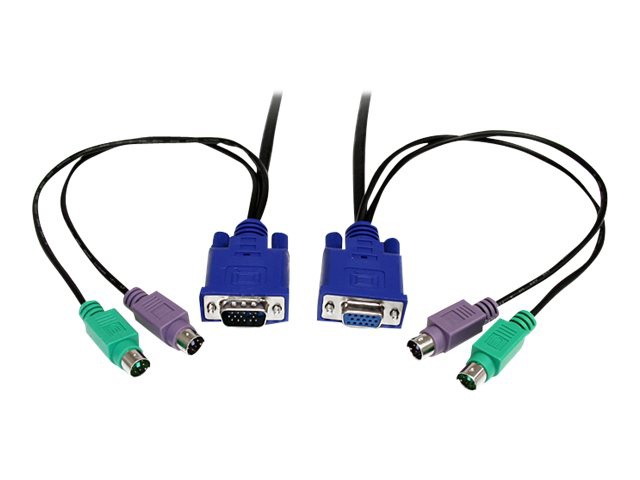 StarTech.com 3-in-1 Universal Ultra Thin PS/2 KVM Cable - keyboard / video / mouse (KVM) cable - 10 ft