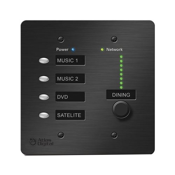 AtlasIED BlueBridge DSP Four-Button Wall Controller - Black