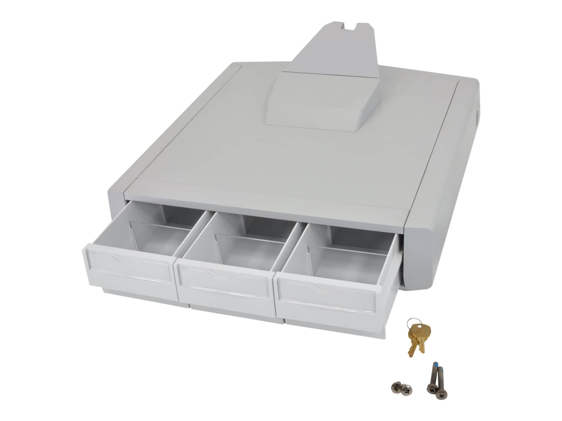 Ergotron Primary Storage Drawer, Triple composant de montage - gris, blanc