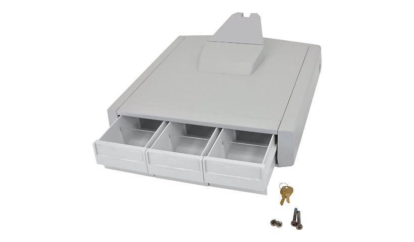 Ergotron Primary Storage Drawer, Triple composant de montage - gris, blanc