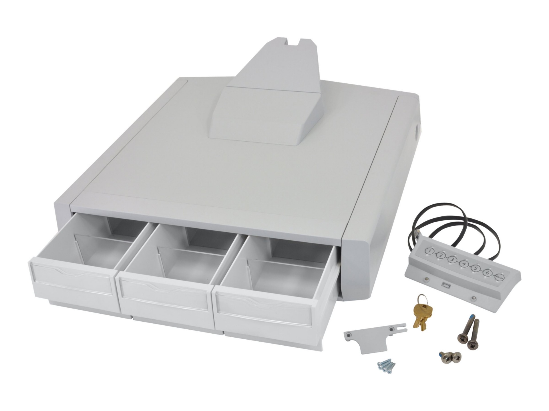 Ergotron SV44 Primary Triple Drawer for Laptop Cart mounting component - gray, white