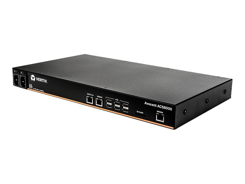 Vertiv Avocent ACS 8000 16-port Serial Console Server, Dual AC Power, Analog Modem