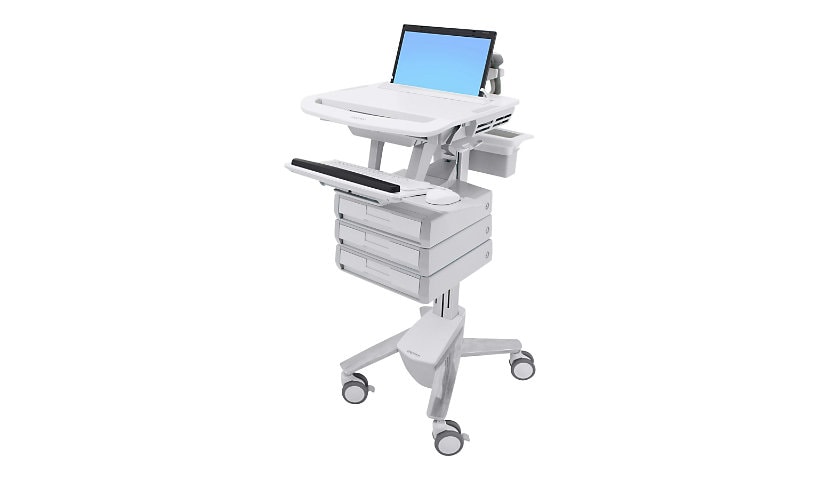 Ergotron Laptop Cart, 3 Drawers chariot - architecture ouverte - pour ordinateur portable/clavier/souris/lecteur de codes à barres