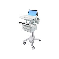 Ergotron StyleView - cart - open architecture - for notebook / keyboard / mouse / scanner - gray, white, polished
