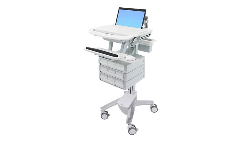 Ergotron StyleView - cart - open architecture - for notebook / keyboard / mouse / scanner - gray, white, polished