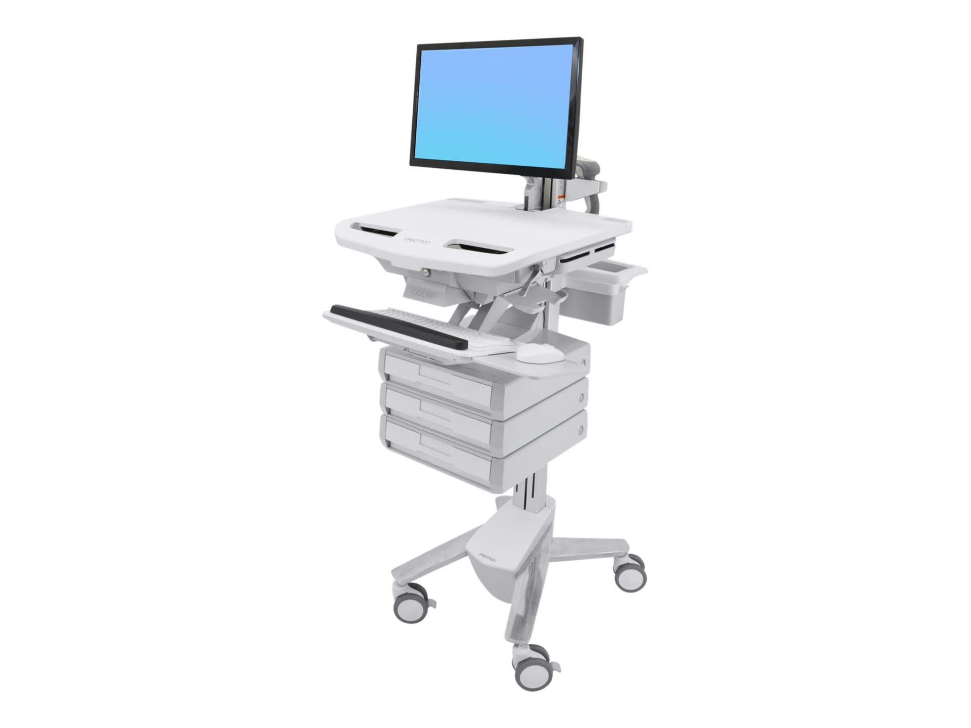 Ergotron StyleAfficher le panier with LCD Arm, 3 Drawers cart - open architecture - for LCD display / keyboard / mouse / CPU /