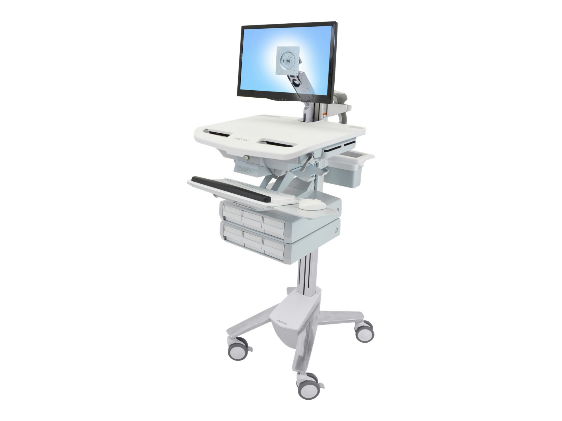 Ergotron StyleView cart - open architecture - for LCD display / keyboard / mouse / CPU / notebook / scanner - gray,