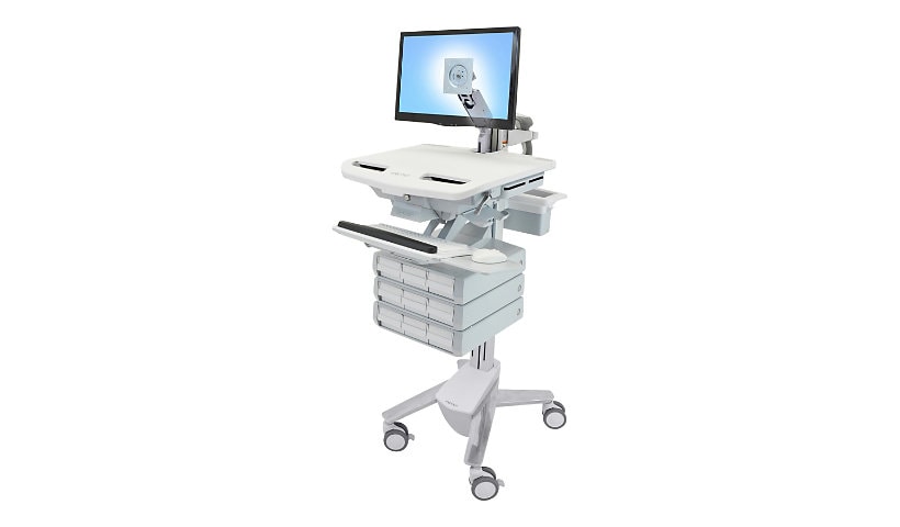 Ergotron StyleView - cart - open architecture - for LCD display / keyboard / mouse / CPU / notebook / scanner - gray,