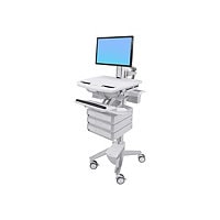 Ergotron StyleAfficher le panier with LCD Pivot, 3 Drawers cart - open architecture - for LCD display / keyboard / mouse / CPU /