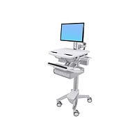 Ergotron StyleAfficher le panier with LCD Pivot, 2 Drawers cart - open architecture