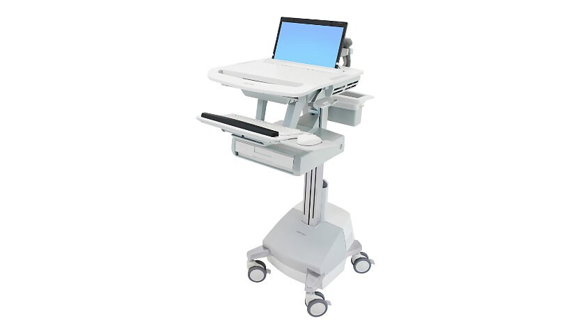 Ergotron StyleView cart - open architecture - for notebook / keyboard / mouse - gray, white, polished aluminum - TAA