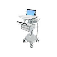 Ergotron StyleView cart - open architecture - for notebook / keyboard / mouse - gray, white, polished aluminum - TAA