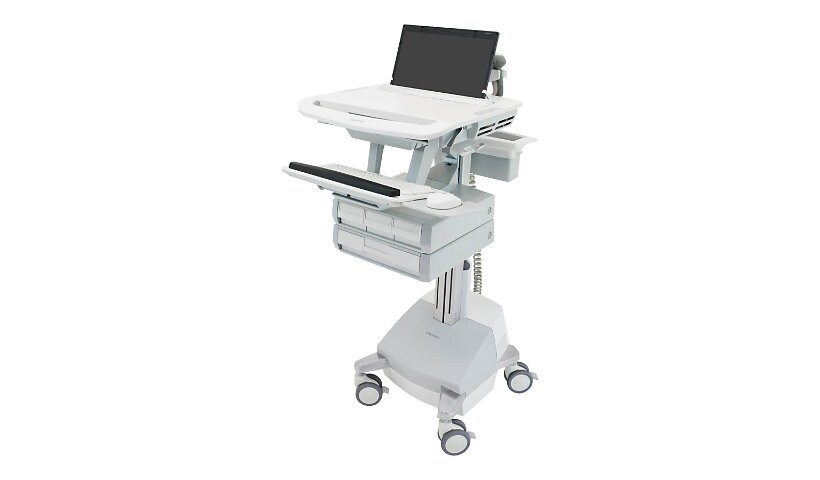 Ergotron StyleView cart - open architecture - for notebook / keyboard / mouse - gray, white, polished aluminum - TAA