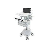 Ergotron StyleView cart - open architecture - for notebook / keyboard / mouse - gray, white, polished aluminum - TAA