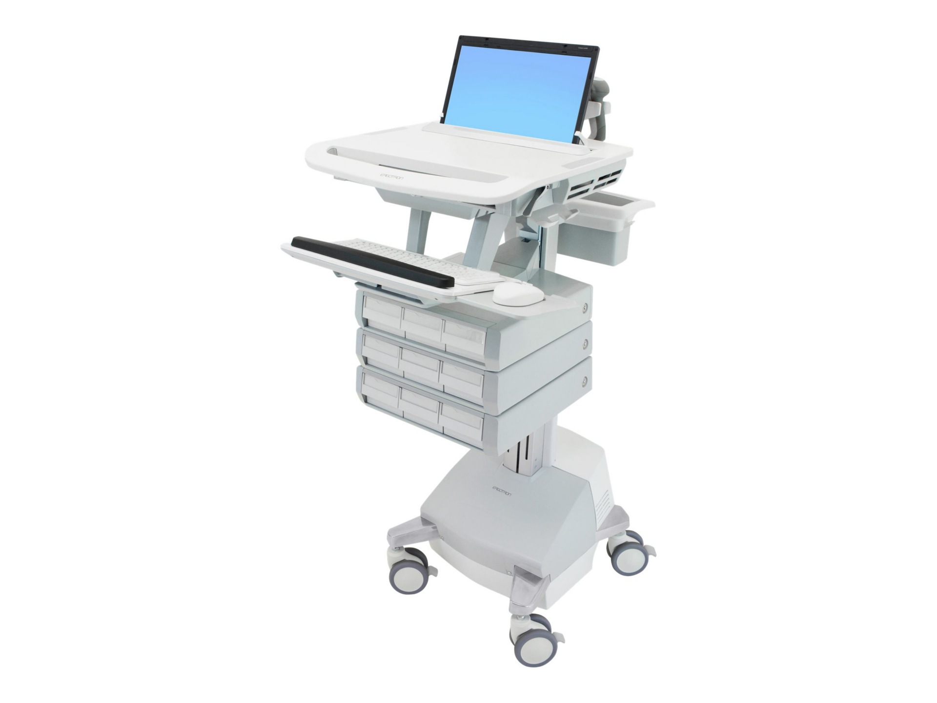 Ergotron StyleView cart - open architecture - for notebook / keyboard / mouse - gray, white, polished aluminum - TAA