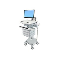 Ergotron StyleAfficher le panier with LCD Arm, LiFe Powered, 9 Drawers cart - for LC