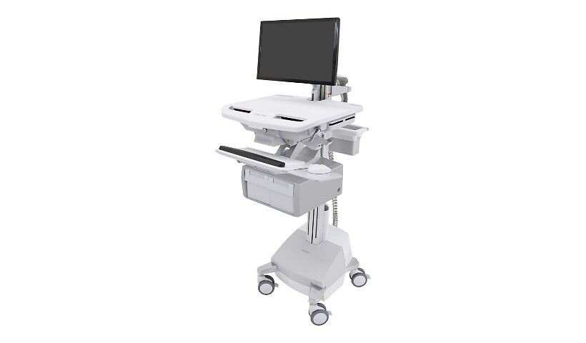 Ergotron StyleAfficher le panier with LCD Arm, SLA Powered, 2 Tall Drawers cart - open architecture - for LCD display / keyboard