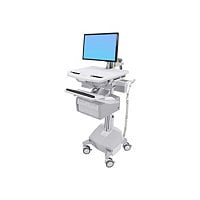Ergotron StyleView Cart with LCD Arm, LiFe Powered, 2 Tall Drawers cart - open architecture - for LCD display / keyboard