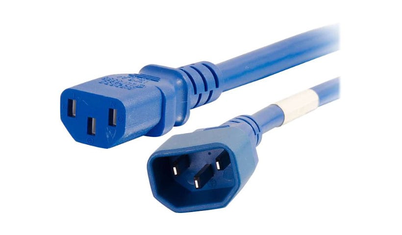 C2G 2ft 14AWG Power Cord (IEC320C14 to IEC320C13) - Blue - power cable - IE