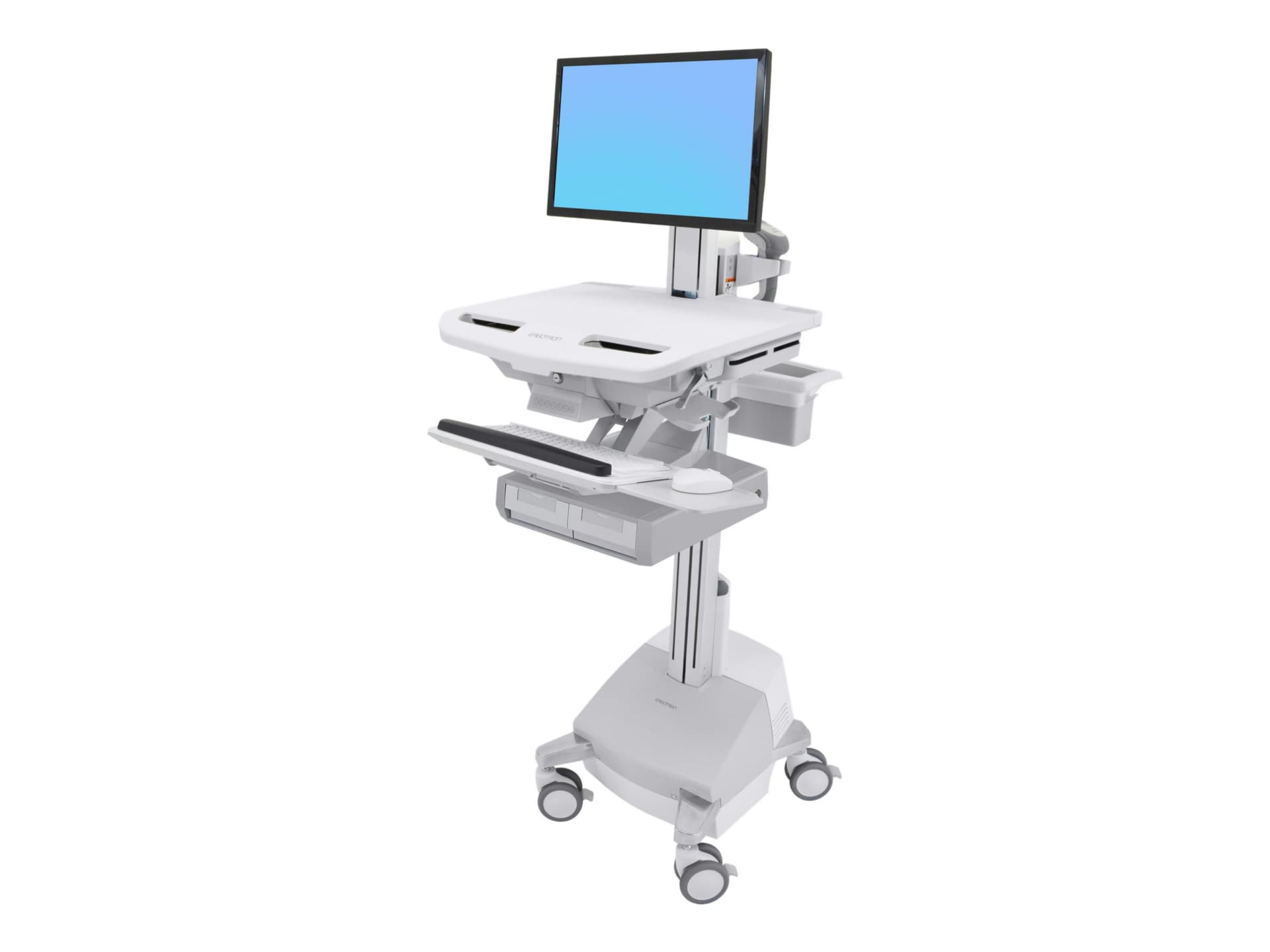 Ergotron StyleAfficher le panier with LCD Pivot, SLA Powered, 2 Drawers cart - open architecture - for LCD display / keyboard /
