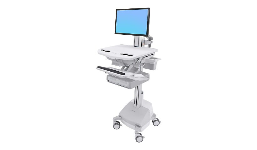 Ergotron StyleAfficher le panier with LCD Pivot, SLA Powered, 2 Drawers cart - open architecture - for LCD display / keyboard /