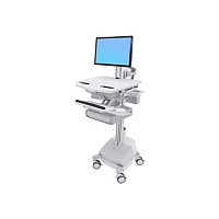 Ergotron StyleAfficher le panier with LCD Pivot, SLA Powered, 2 Drawers cart - open
