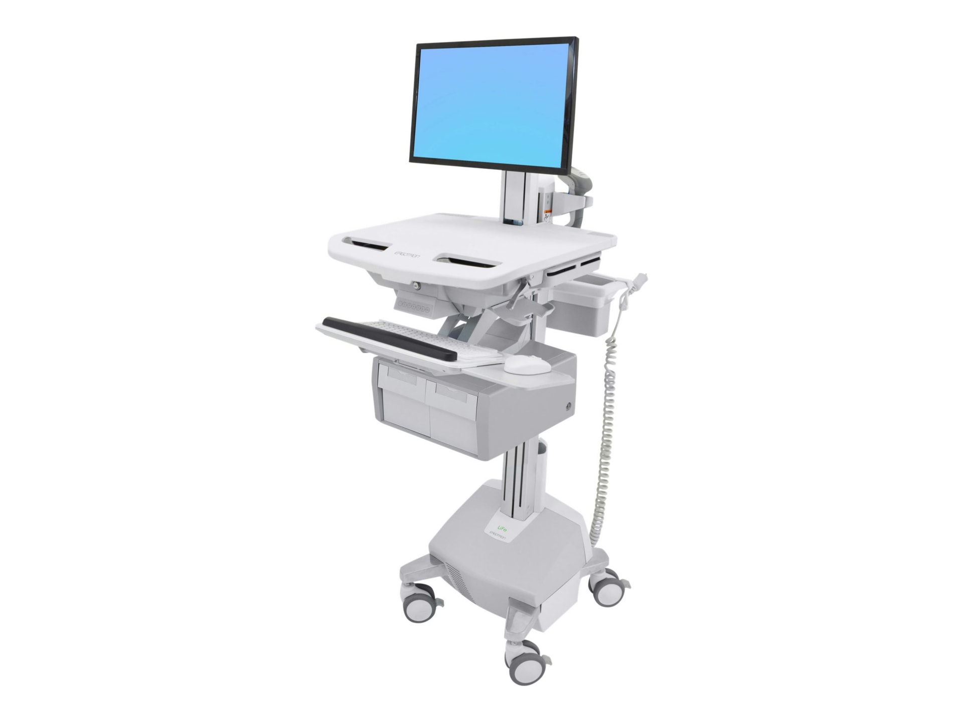 Ergotron StyleView Cart with LCD Pivot, LiFe Powered, 2 Tall Drawers cart - for LCD display / keyboard / mouse / barcode