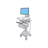 Ergotron StyleView Cart with LCD Pivot, LiFe Powered, 2 Tall Drawers - cart