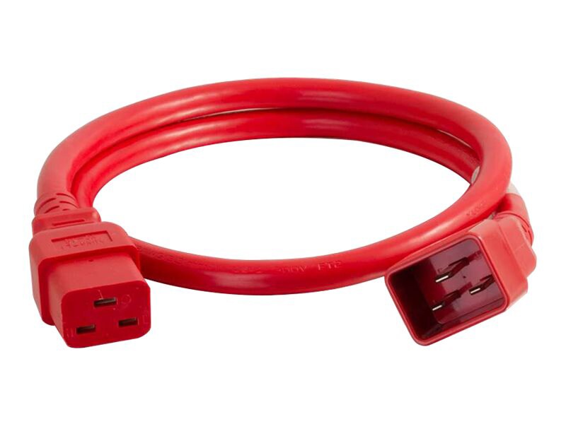 C2G 2ft 12AWG Power Cord (IEC320C20 to IEC320C19) -Red - power cable - IEC