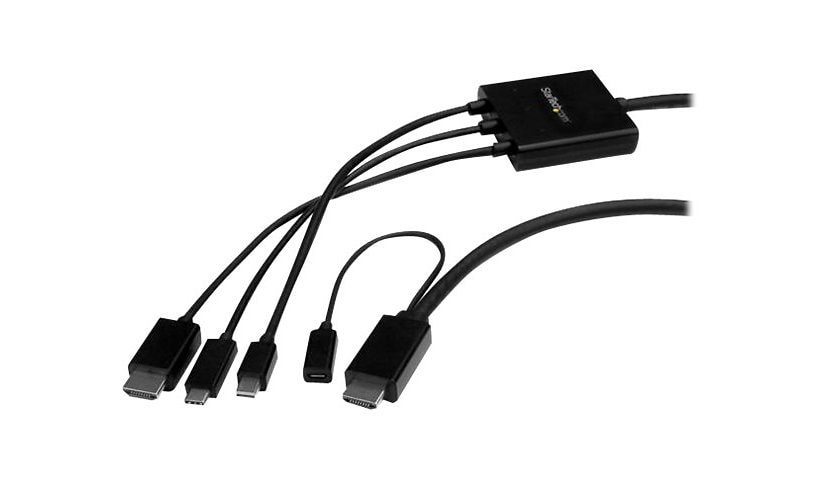 StarTech.com 6ft USB-C, HDMI or Mini DisplayPort to HDMI Adapter Cable