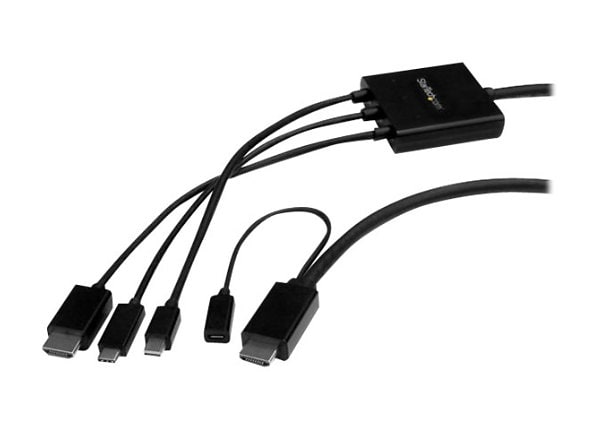 StarTech.com 6ft USB-C, HDMI or Mini DisplayPort to HDMI Adapter Cable - adapter cable - Mini DisplayPort / HDMI / USB -