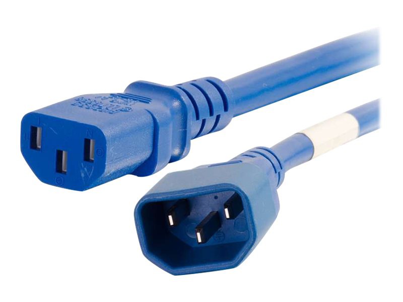 C2G 4ft Power Cord - 14 AWG - IEC320C14 to IEC320C13 - 250V/10A - Blue