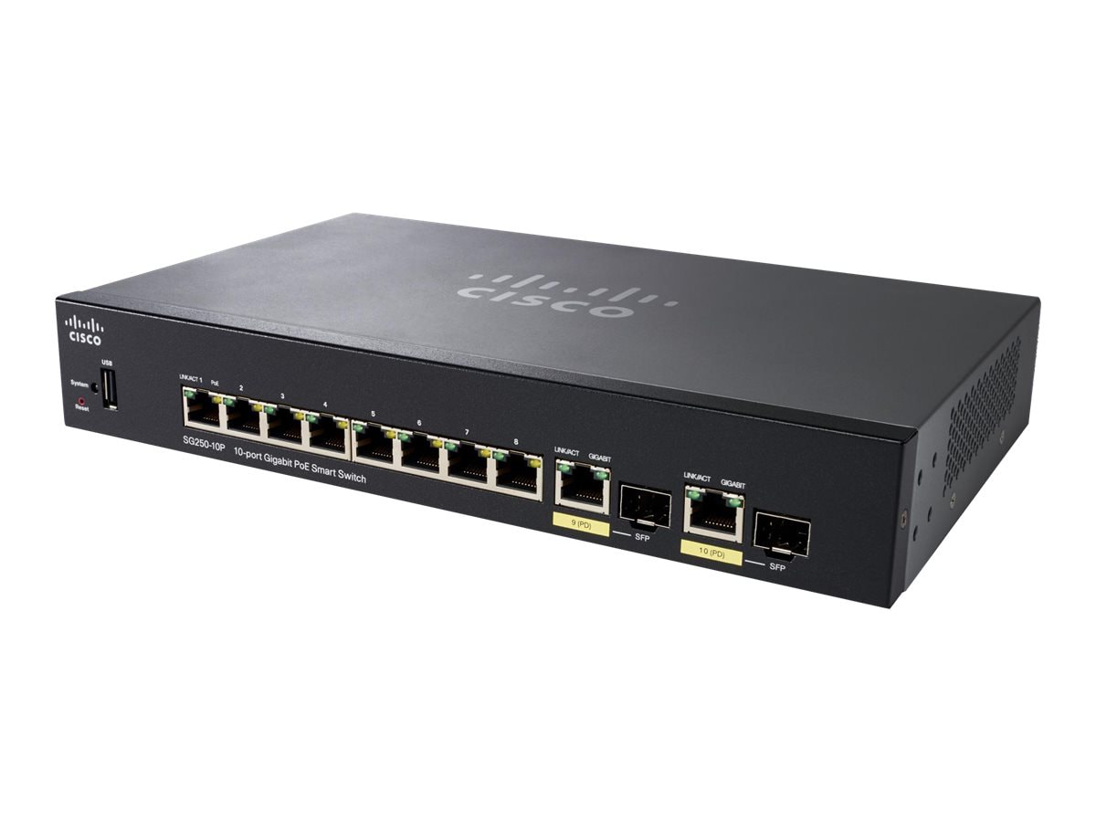 Cisco 250 Series SG250-10P - switch - 10 ports - smart