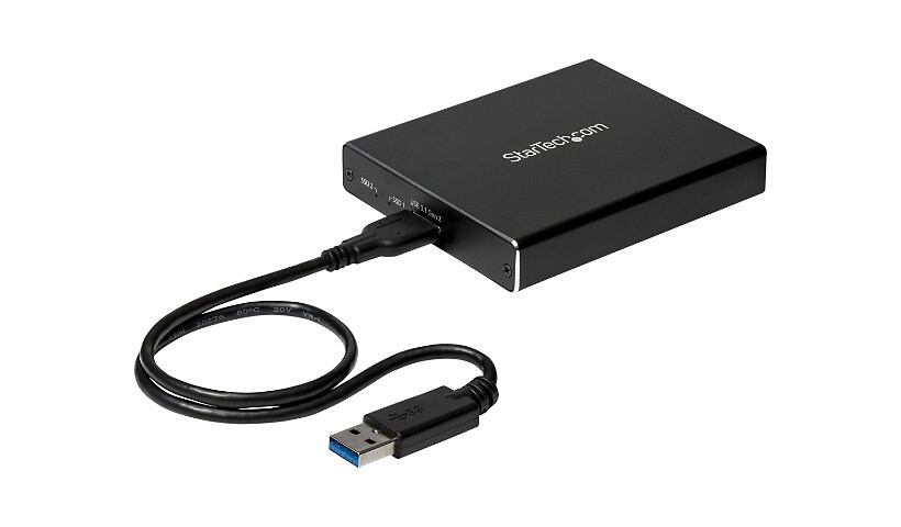 StarTech.com Dual M.2 Enclosure - RAID - M.2 SATA SSD Enclosure - USB 3.1 (10 Gbps) - USB-C & USB-A External Enclosure -