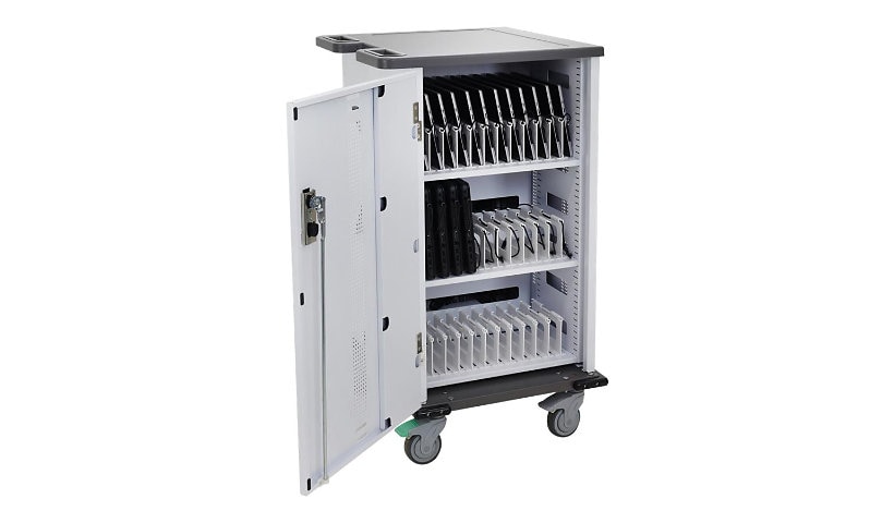 Ergotron YES Basic Charging Cart cart - for 36 tablets / notebooks - metallic gray, polar white - TAA Compliant