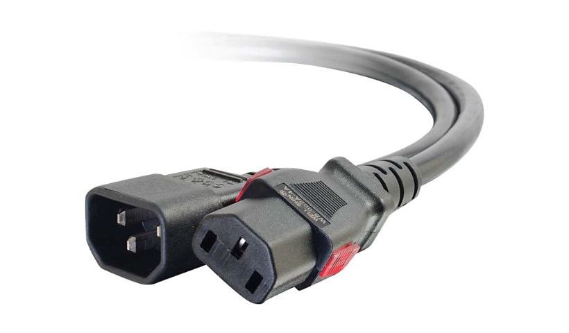 C2G 6ft Locking C14 to C13 10A 250V Power Cord Black - TAA - power cable - IEC 60320 C14 to power IEC 60320 C13 - 1.83 m