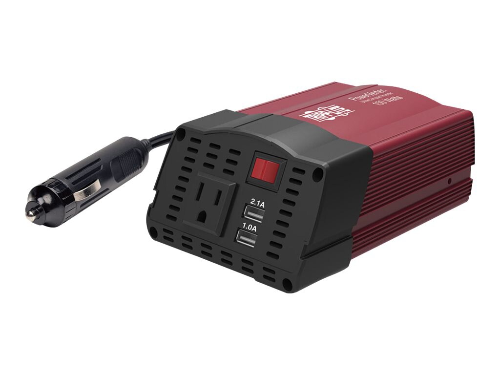 Tripp Lite 150W Compact Car Inverter 12V 120V 2-Port USB Charging 1 Outlet