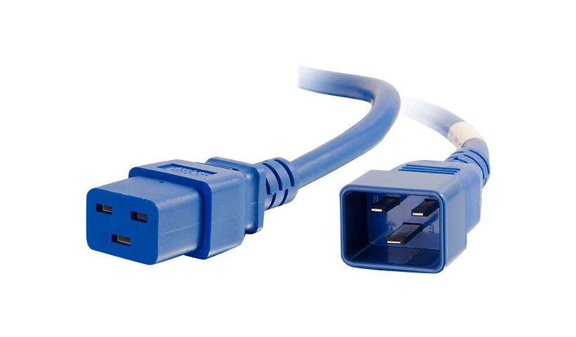 C2G 2ft 12AWG Power Cord (IEC320C20 to IEC320C19) - Blue - power cable - IEC 60320 C20 to IEC 60320 C19 - TAA Compliant