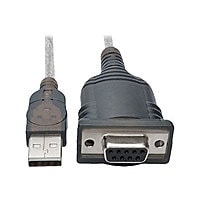 Tripp Lite 18in USB to Null Modem RS232 DB9 Adapter FTDI, COM Retention M/F