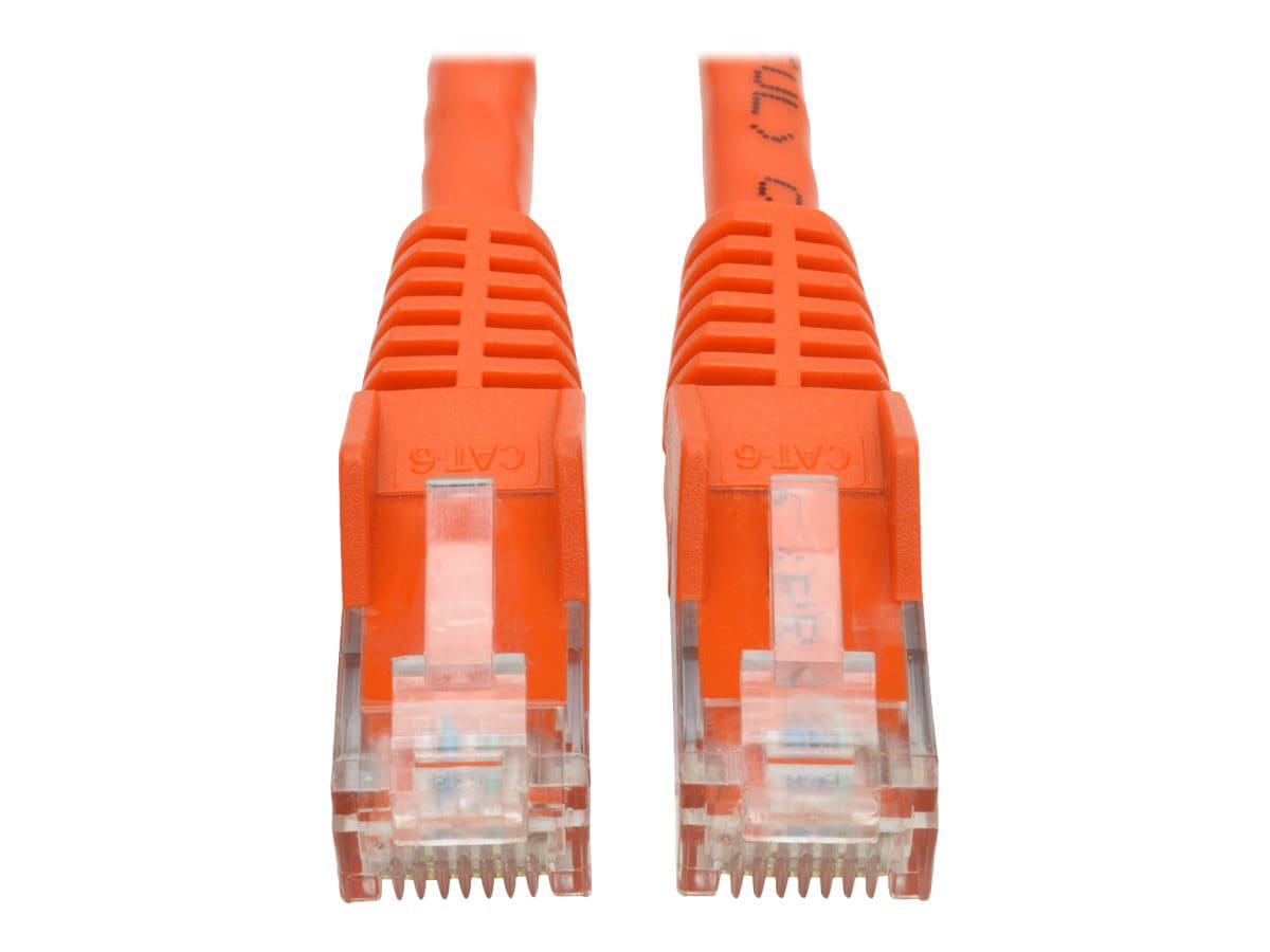 Eaton Tripp Lite Series Cat6 Gigabit Snagless Molded (UTP) Ethernet Cable (RJ45 M/M), PoE, Orange, 1 ft. (0.31 m) -