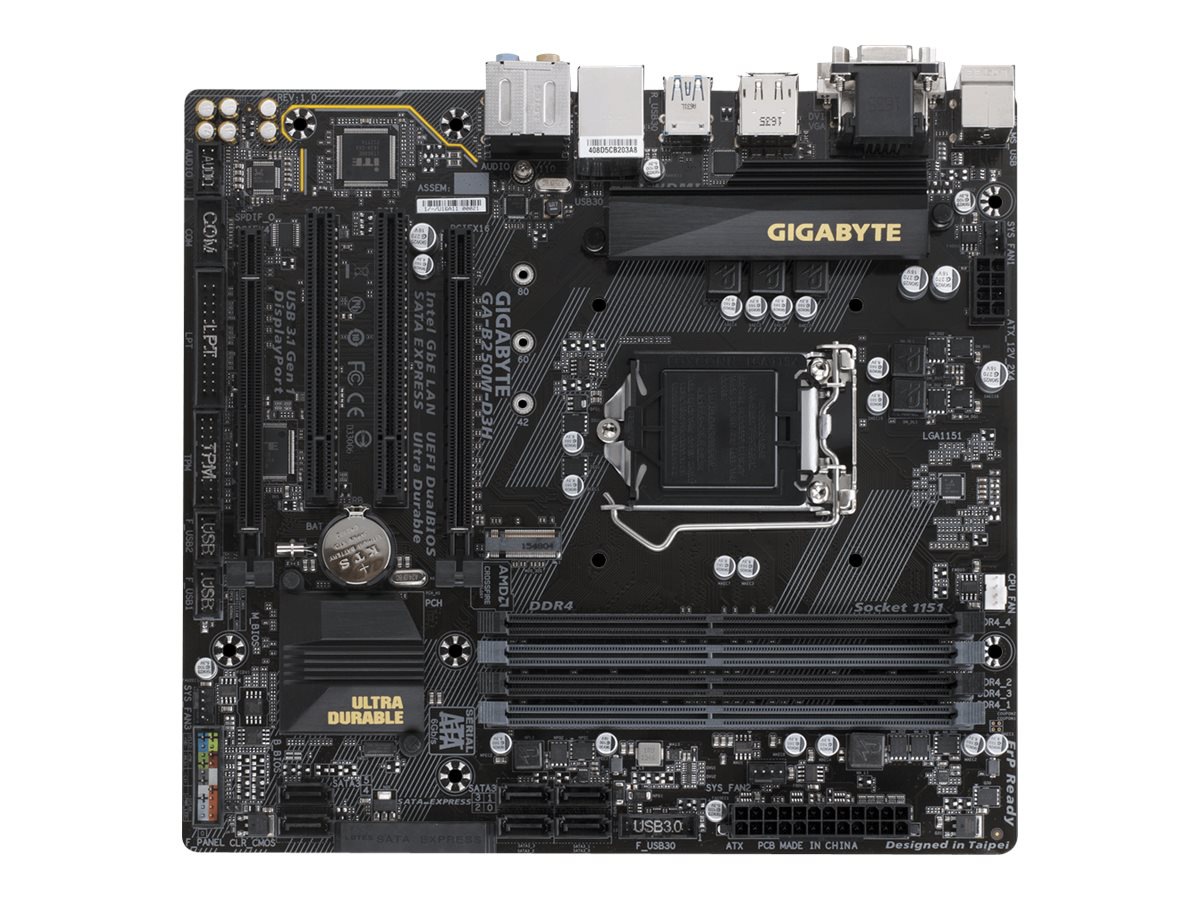 Gigabyte GA-B250M-D3H - 1.0 - motherboard - micro ATX - LGA1151 Socket - B250