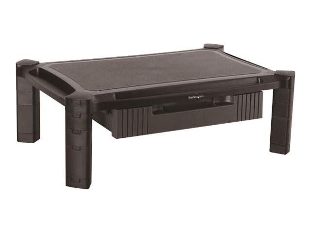 StarTech.com Adjustable Monitor Riser, Large, Drawer, Monitors up to 32" (22lb/10kg), Adjustable Height, Desk Monitor