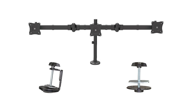 StarTech.com Desk Mount Triple Monitor Arm, 3 VESA 27" (17.6lb/8kg) Displays, Ergonomic Height Adjustable Articulating