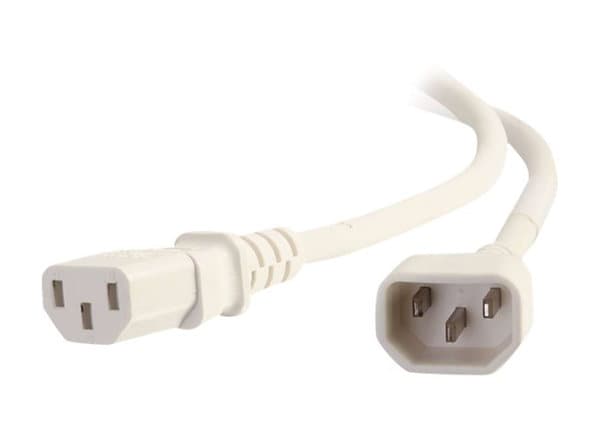 C2G 10ft 18AWG Power Cord (IEC320C14 to IEC320C13) - White - power cable - 10 ft