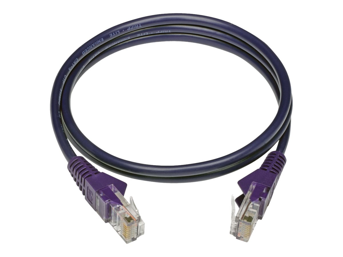 Eaton Tripp Lite Series Cat5e 350 MHz Snagless Molded (UTP) Ethernet Cable (RJ45 M/M), PoE - Purple, 3 ft. (0.91 m) -