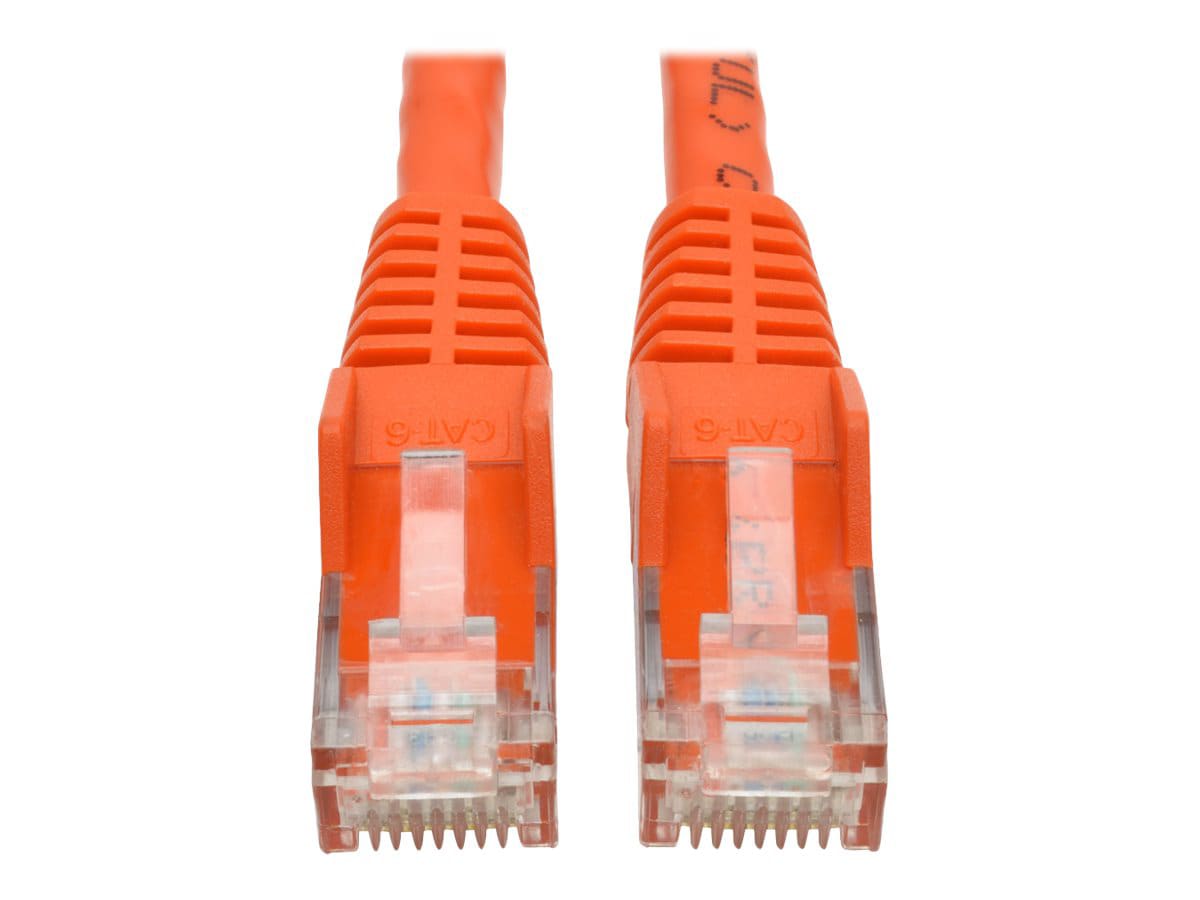 Eaton Tripp Lite Series Cat6 Gigabit Snagless Molded (UTP) Ethernet Cable (RJ45 M/M), PoE, Orange, 15 ft. (4.57 m) -