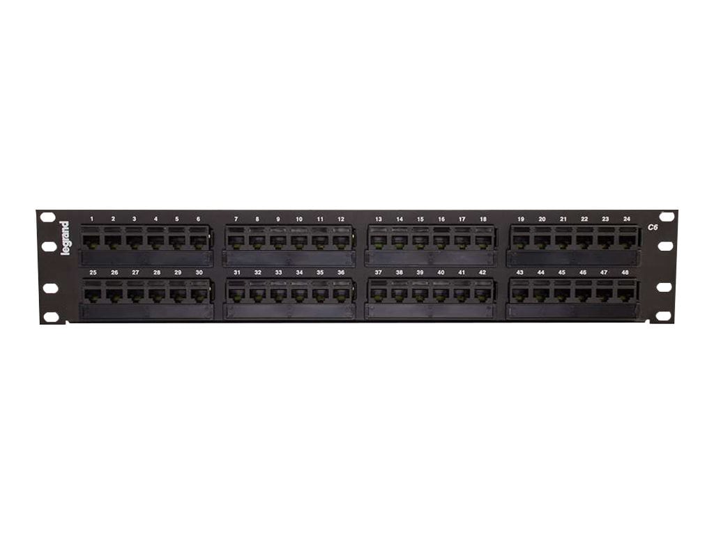 C2G 48-Port Cat6 110-Type Patch Panel - 2U Rackmount - 48 Ports